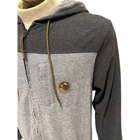 Tree Brand Supply Nomad Division Men’s Large Full Zip Hoodie Gray Two Tone - Picture 2 of 5